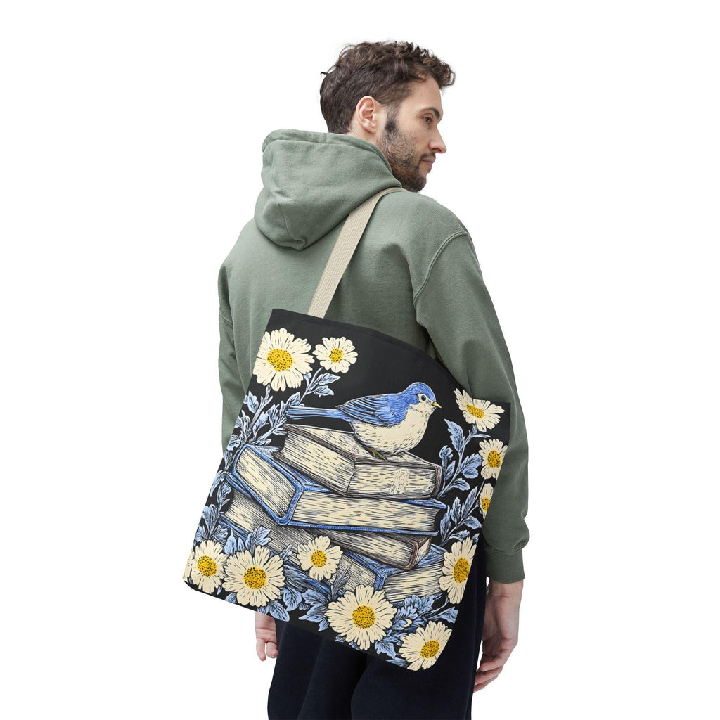 LELORESTORE Bookish Tote Bag Wildflower Floral Design Book Club Readers