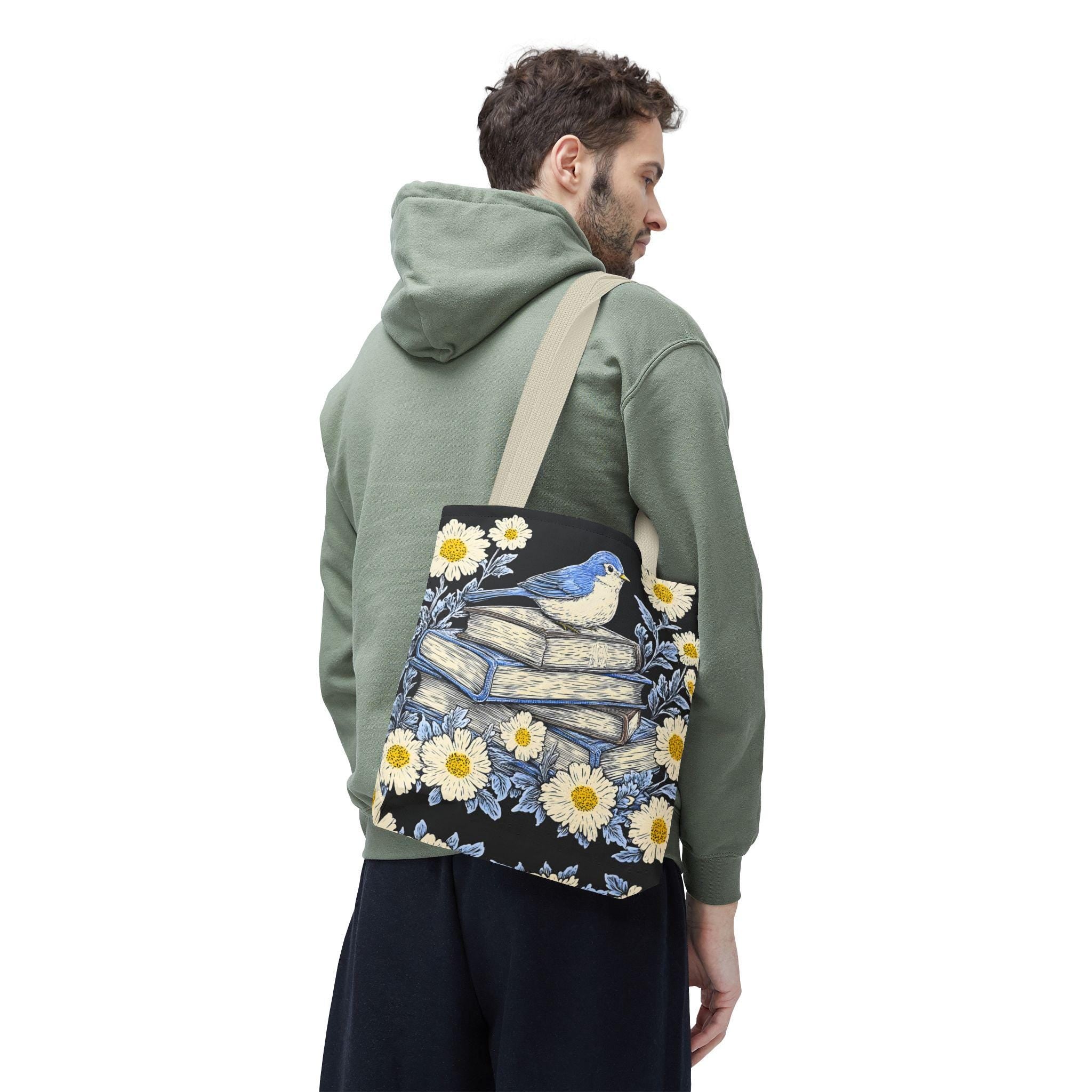 LELORESTORE Bookish Tote Bag Wildflower Floral Design Book Club Readers