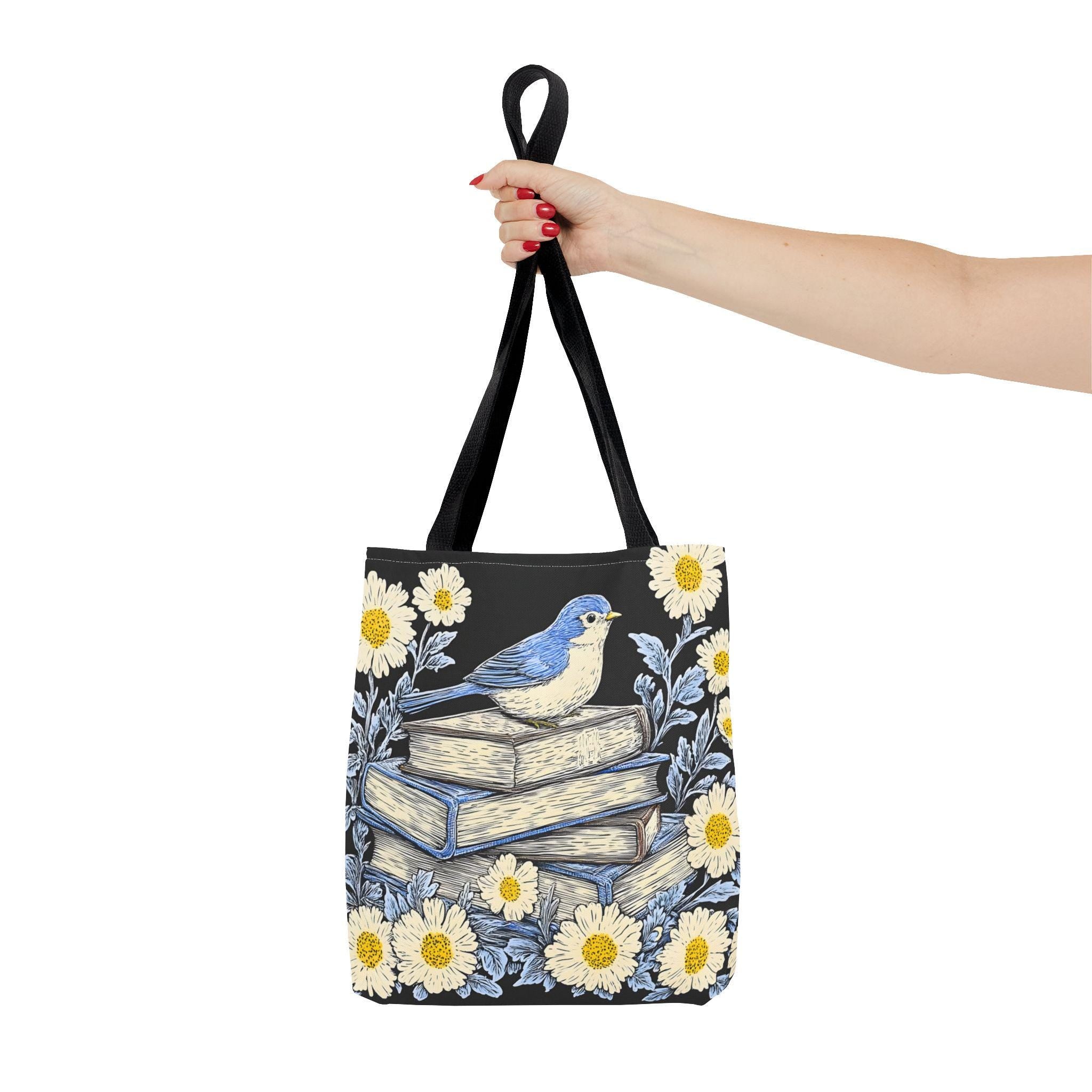 LELORESTORE Bookish Tote Bag Wildflower Floral Design Book Club Readers