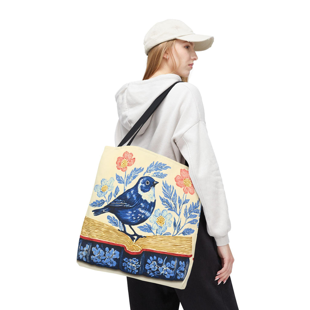 Bookish Wildflower Floral Tote Bag, Book Lover Gift for Readers