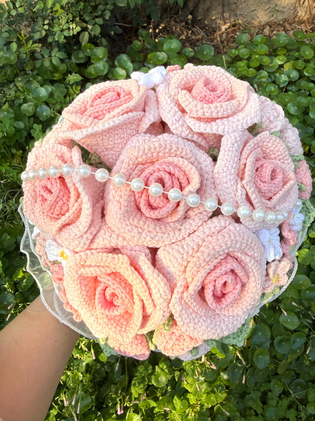 CrochetRecipe Handmade Crochet Wedding Bouquet Blush Pink