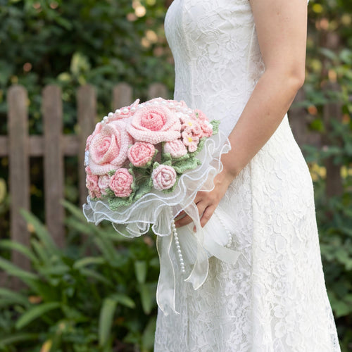 CrochetRecipe Handmade Crochet Wedding Bouquet Blush Pink