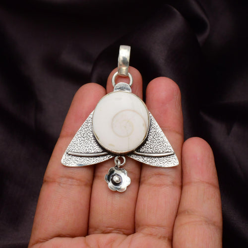 EkkJewels Handmade Shiva Eye Gemstone Pendant 925 Sterling Silver Necklace