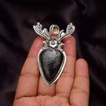 EkkJewels Nuummite Gemstone 925 Sterling Silver SIS Pendant Necklace