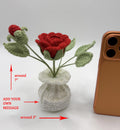 CrochetRecipe Handmade Crochet Rose Bouquet Vase Personalized Gift 7in