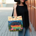 LELORESTORE Sleeping Black Cat Book Tote Bag 13in Floral Bookish Design