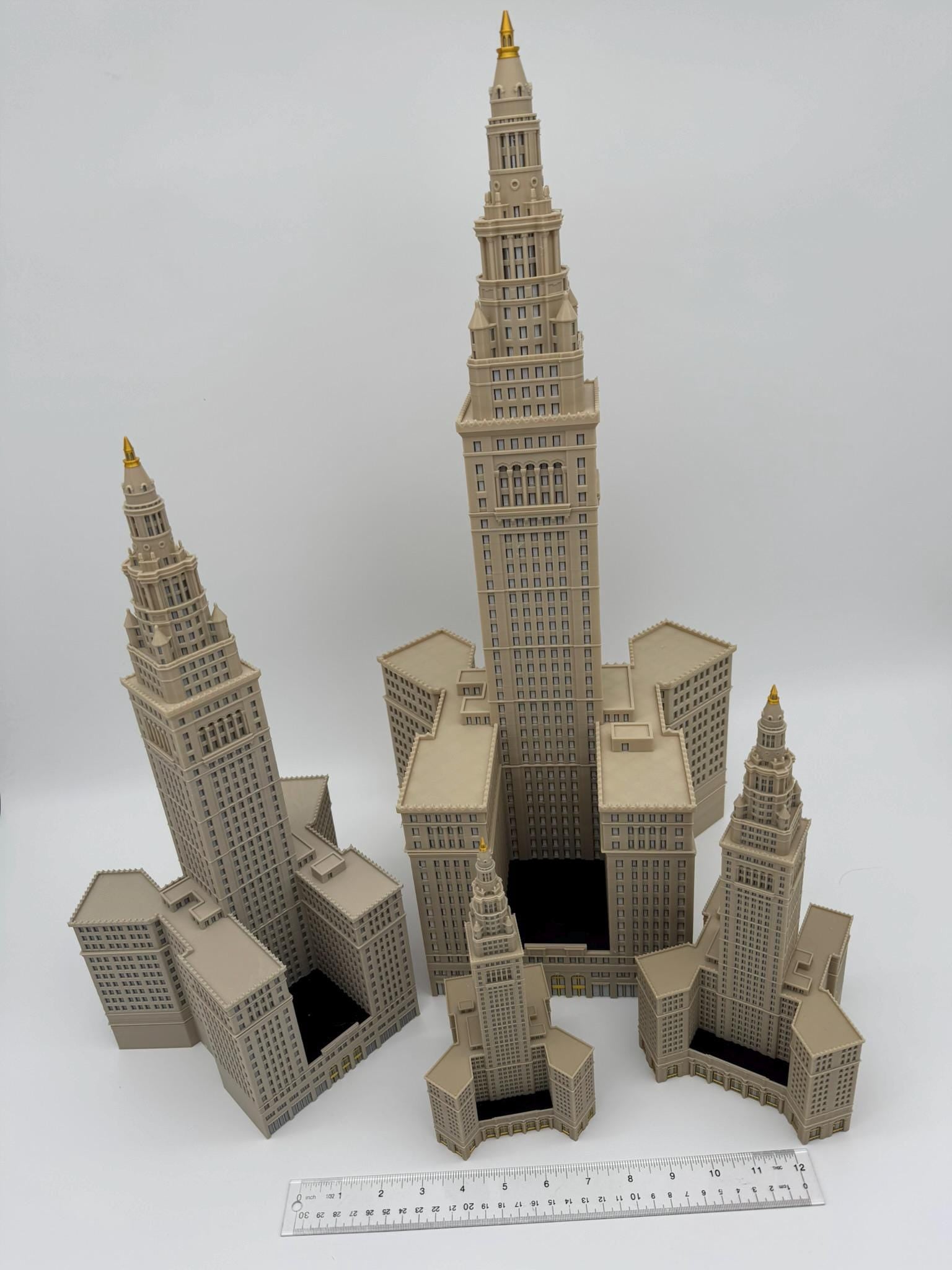StarsoftheCity Terminal Tower 3D Printed Full Color Model 1:1000 Scale 8.25in