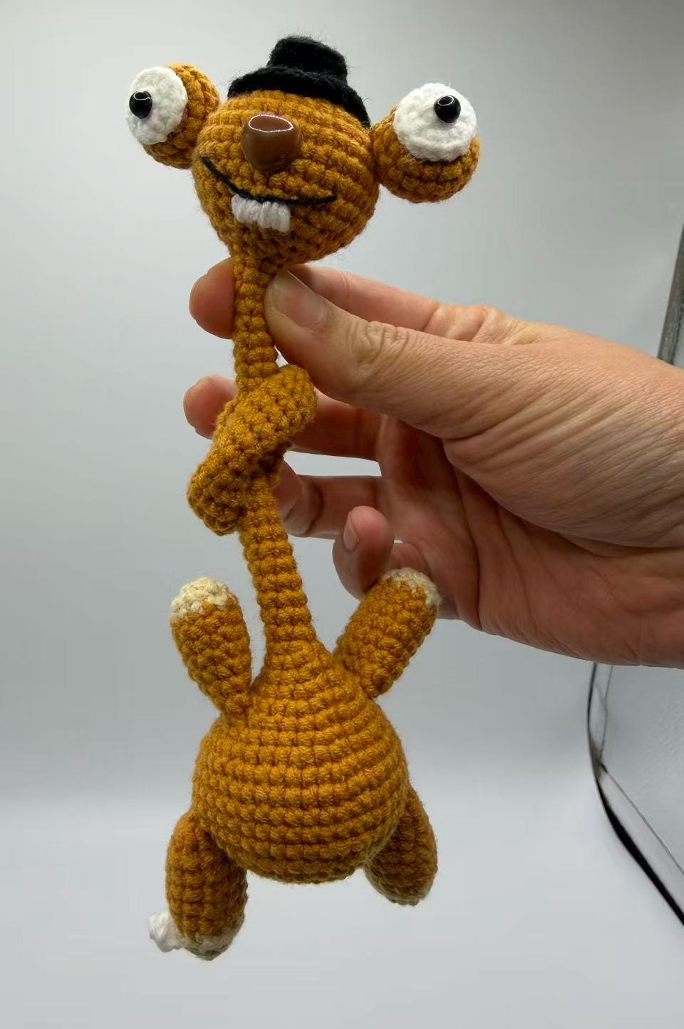 CrochetRecipe Handmade Long Neck Bag Charm Keychain 12in Cotton Sloth