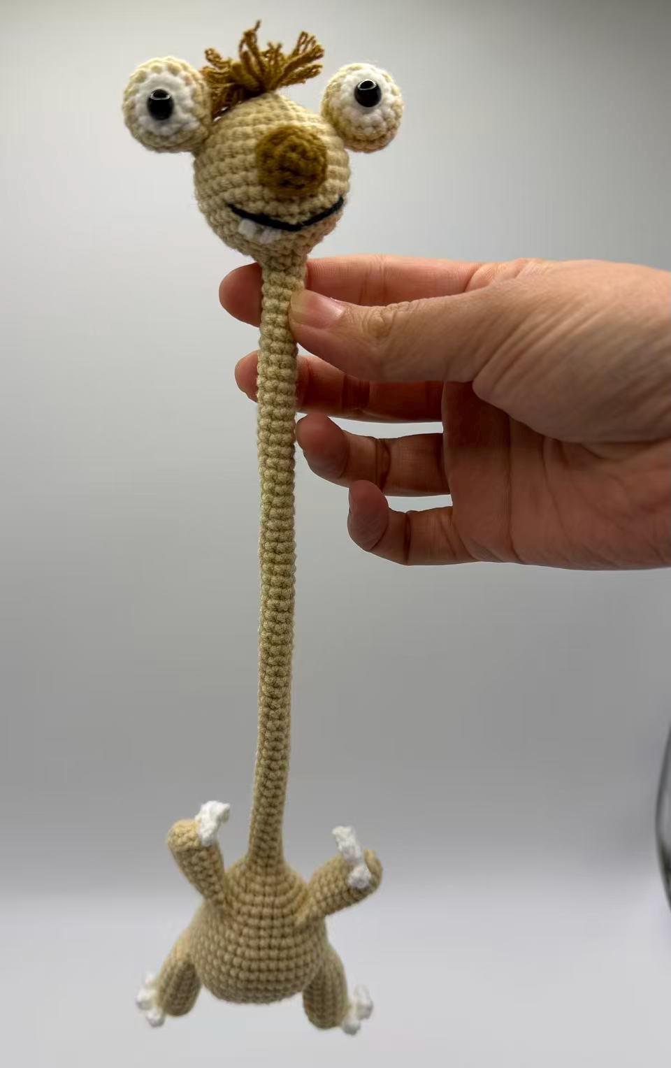 CrochetRecipe Handmade Long Neck Bag Charm Keychain 12in Cotton Sloth