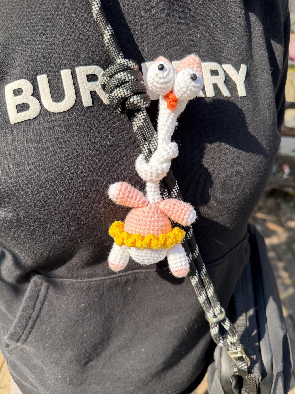 CrochetRecipe Handmade Long Neck Bag Charm Keychain 12in Cotton Sloth