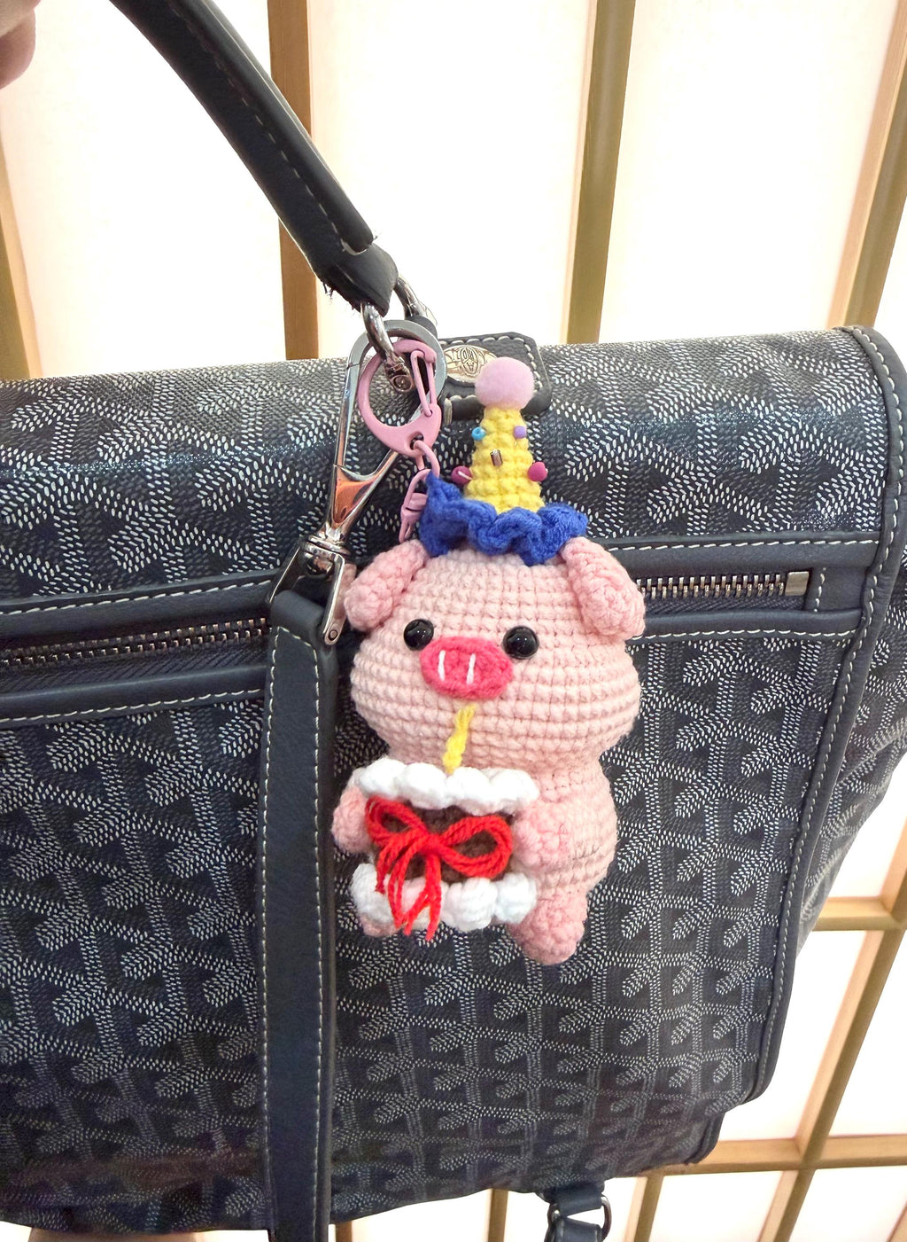 CrochetRecipe Handmade Crochet Pig Duck Keychain Rainbow