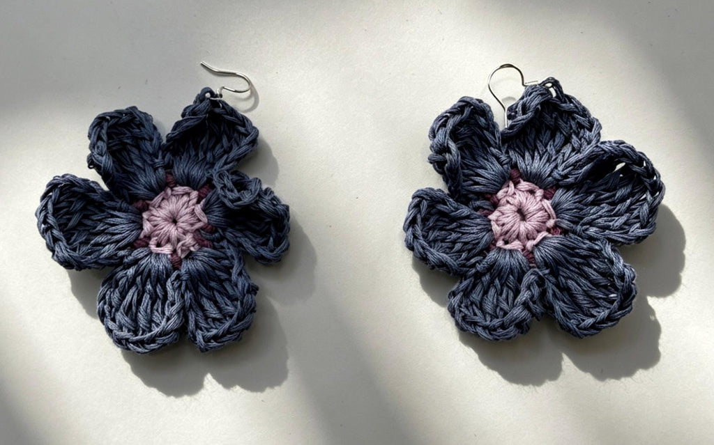 CrochetRecipe Handmade Crochet Dangle Earrings Colorful