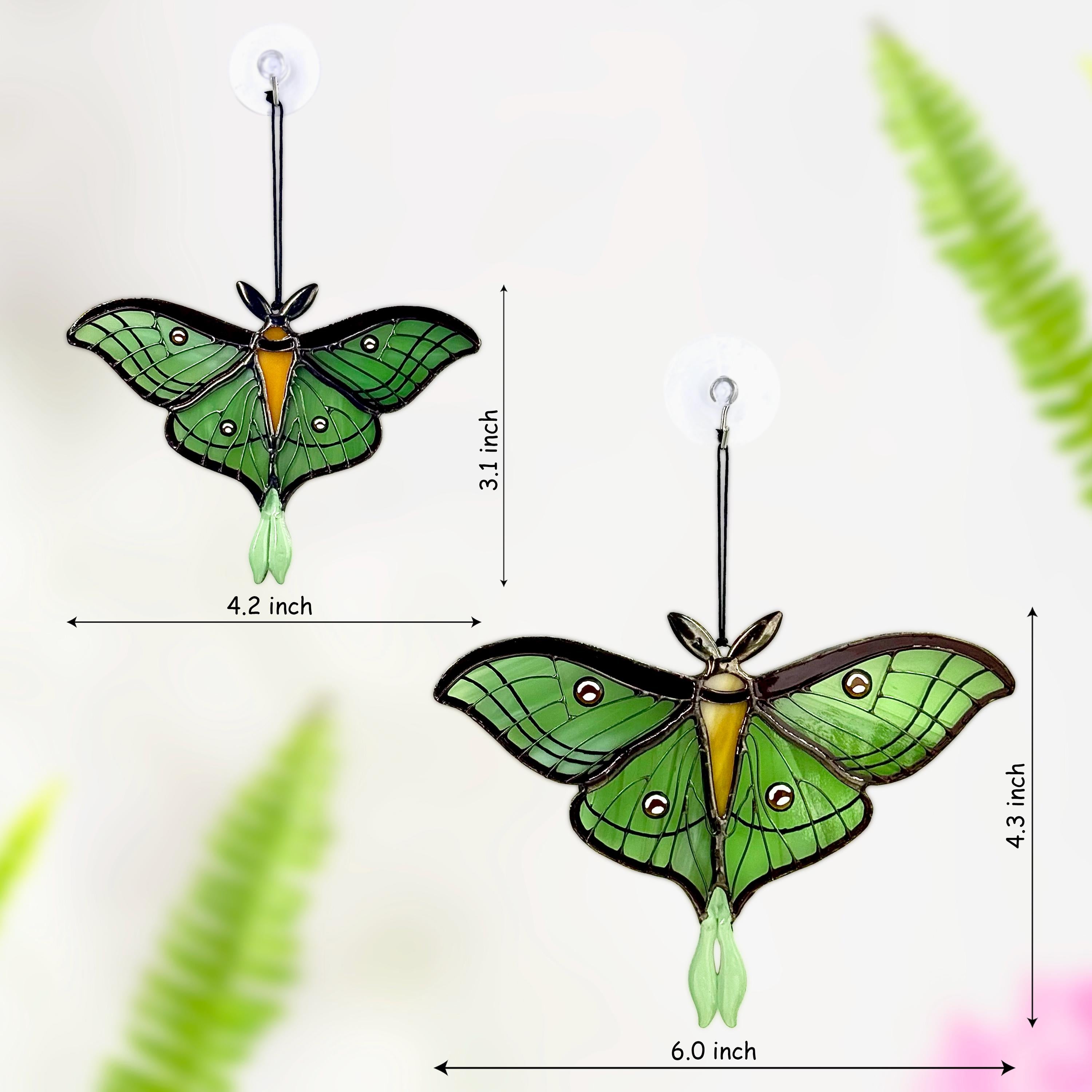SunStainedGlassUA Spanish Luna Moth Stained Glass Suncatcher Handmade Window Decor