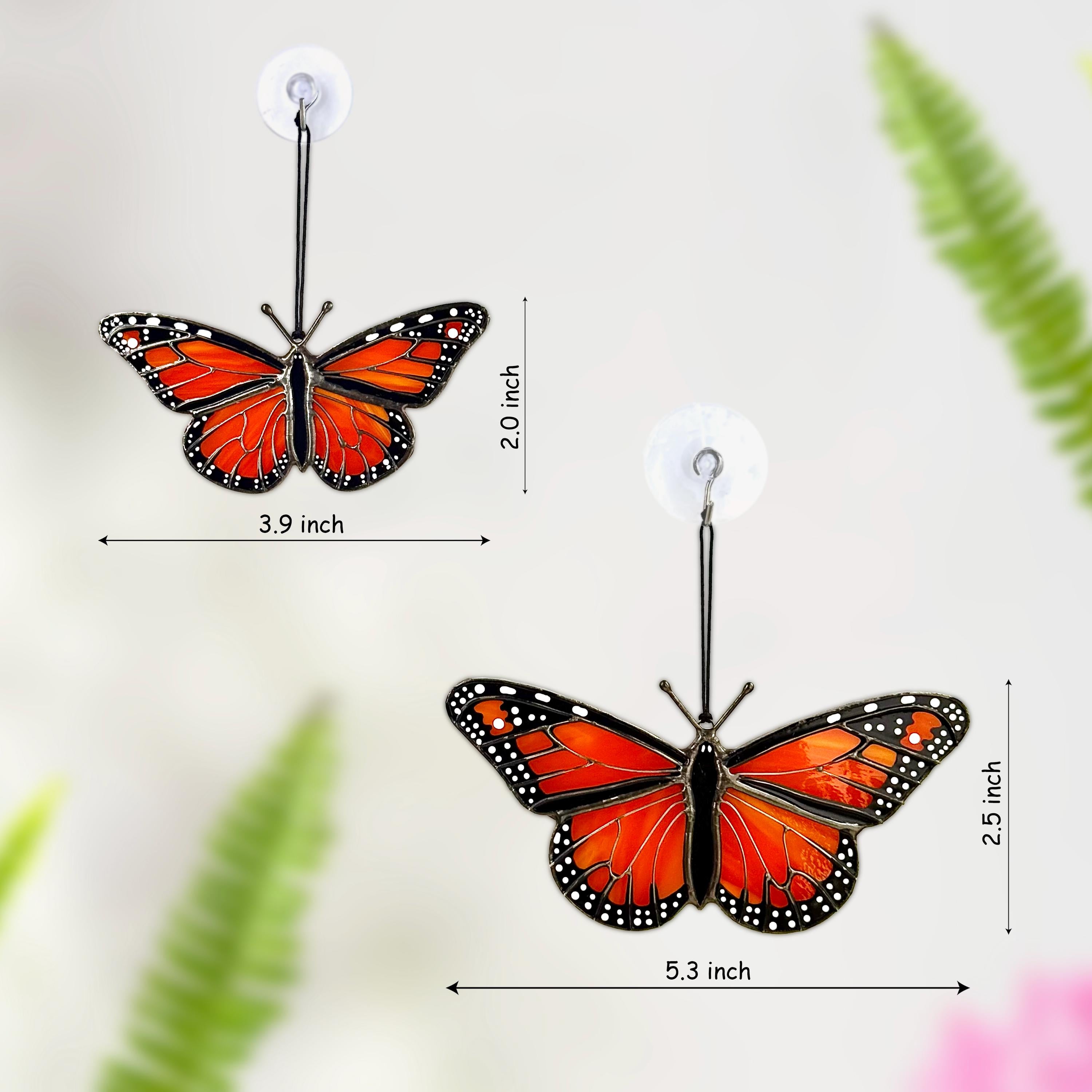 Mini Monarch Butterfly Suncatcher, Stained Glass Car Accessory, Window Hangings, Unique Gift for Mom, Handmade Home Decor, Small Decor