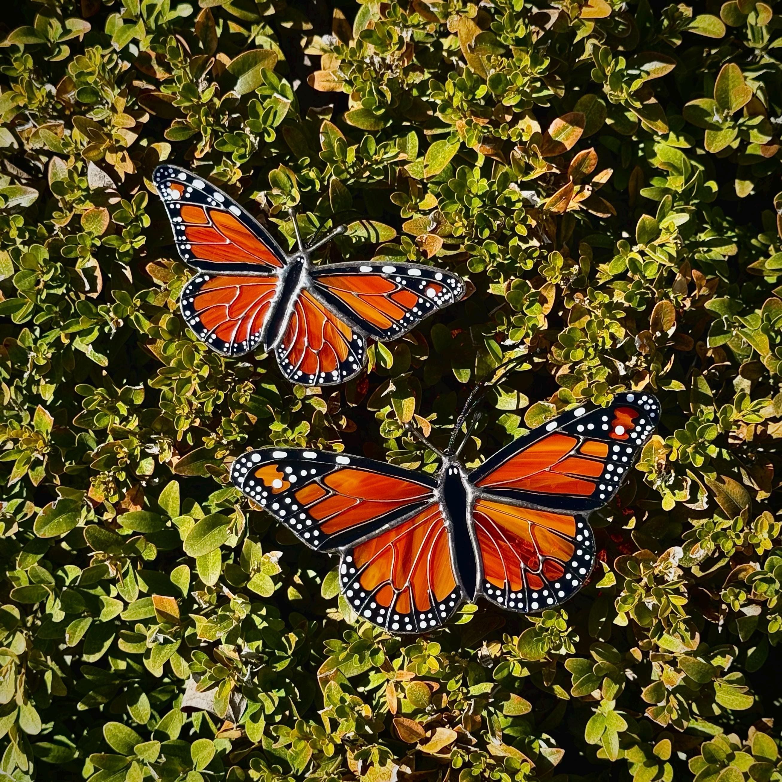 SunStainedGlassUA Mini Monarch Butterfly Suncatcher Stained Glass Window Decor
