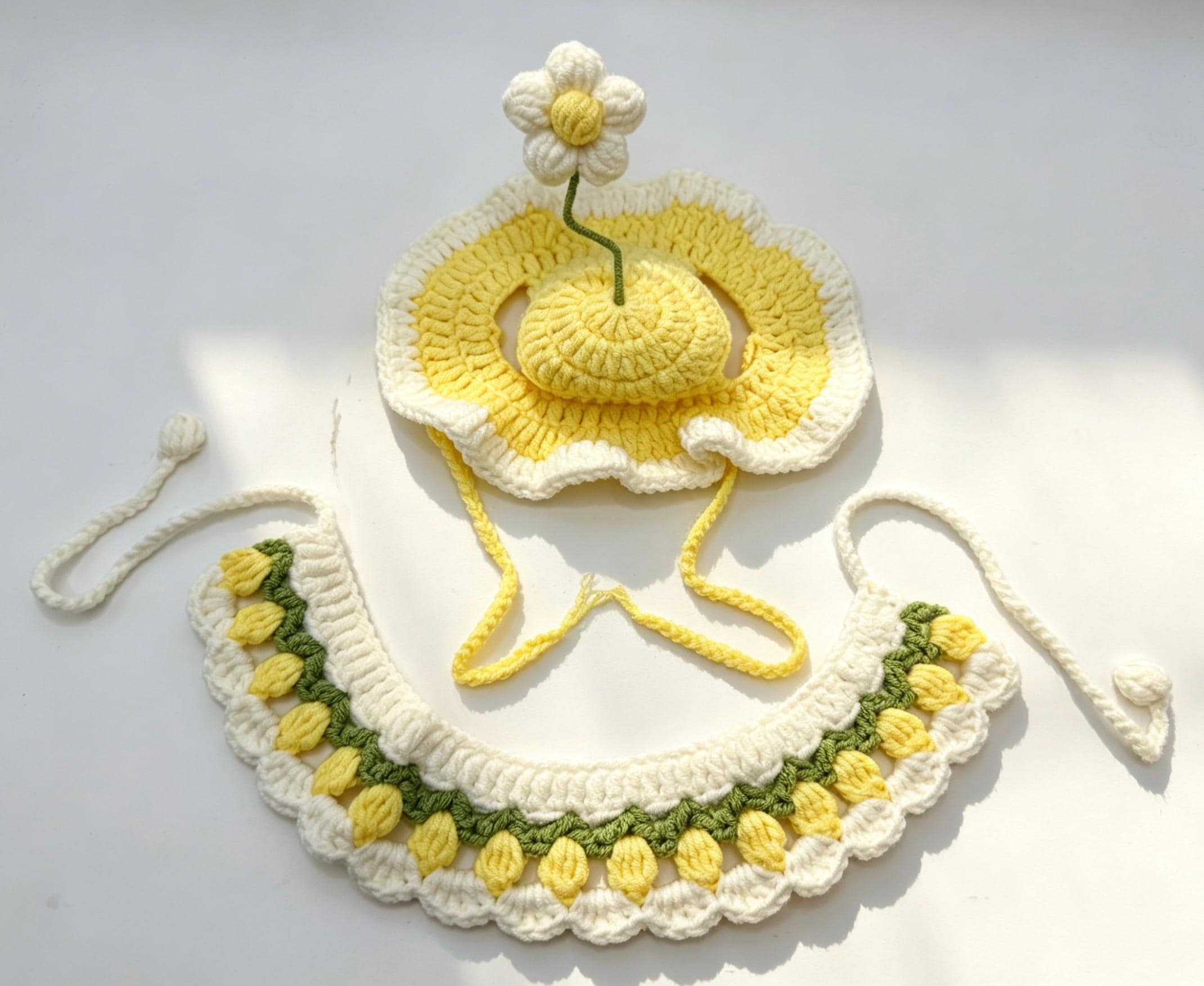 CrochetRecipe Handmade Crochet Pet Collar Cottagecore Pastel Necklace