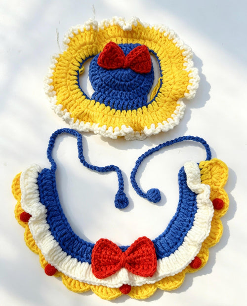 CrochetRecipe Handmade Crochet Pet Collar Cottagecore Pastel Necklace