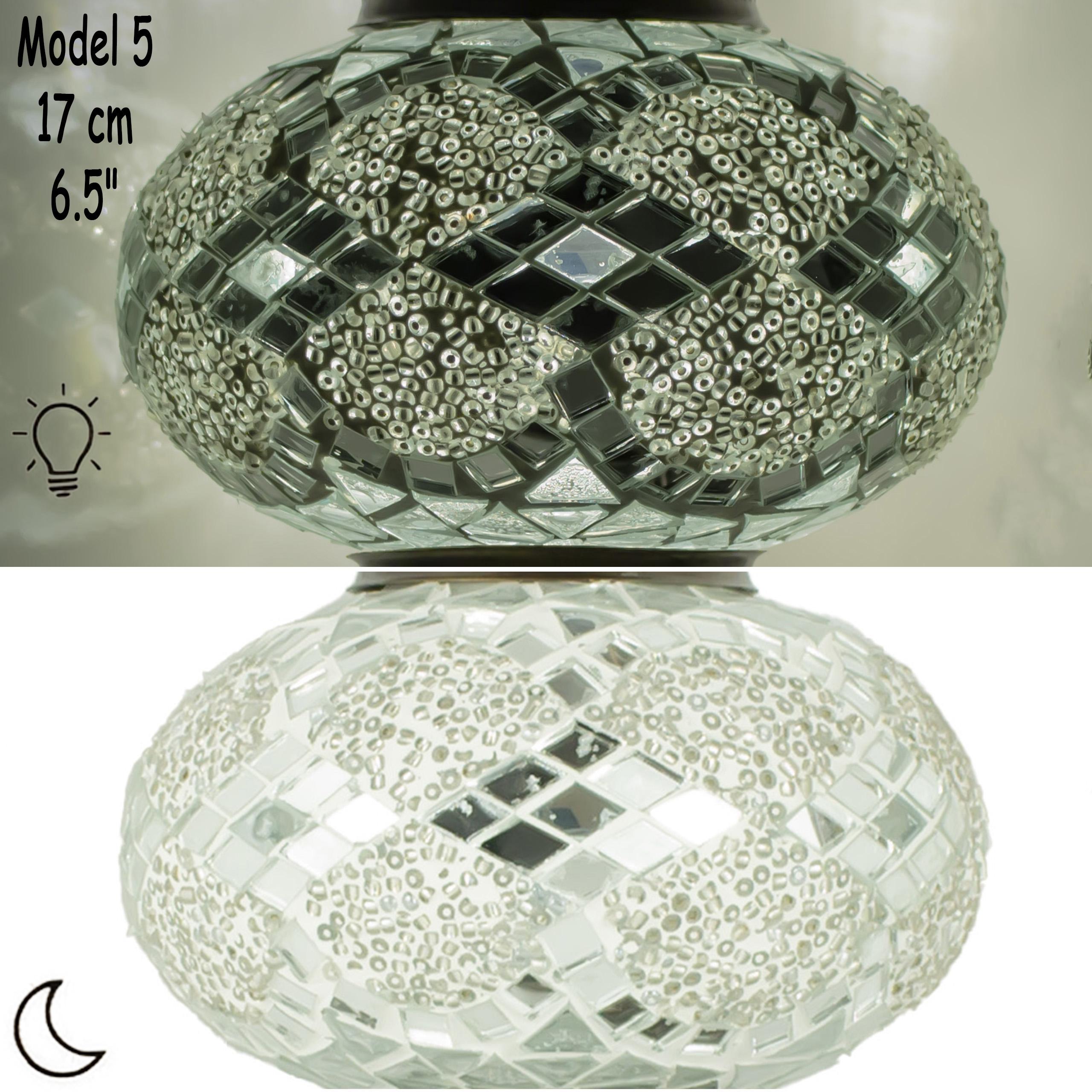 MoslandHome Handmade Turkish Mosaic Glass Lamp Globe 6.5in Replacement Shade