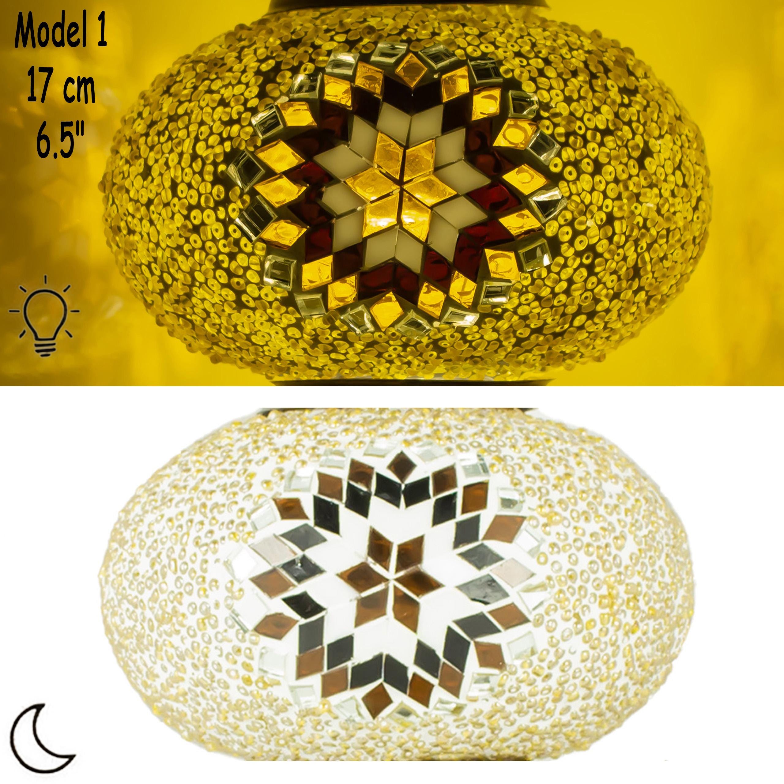 MoslandHome Turkish Mosaic Lamp Glass Replacement Globe 6.5in Handmade