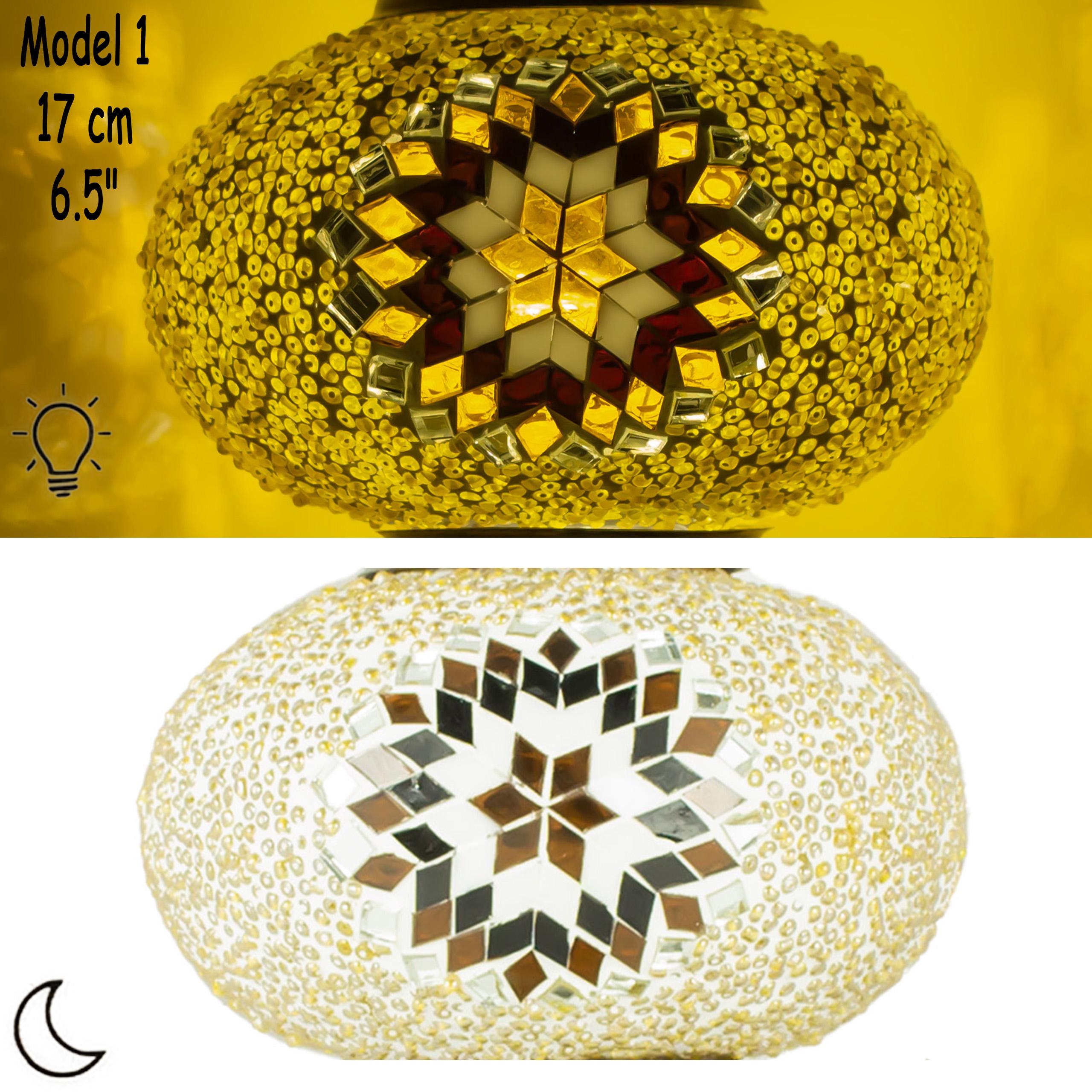MoslandHome Handmade Turkish Mosaic Glass Globe 6.5in Lamp Shade