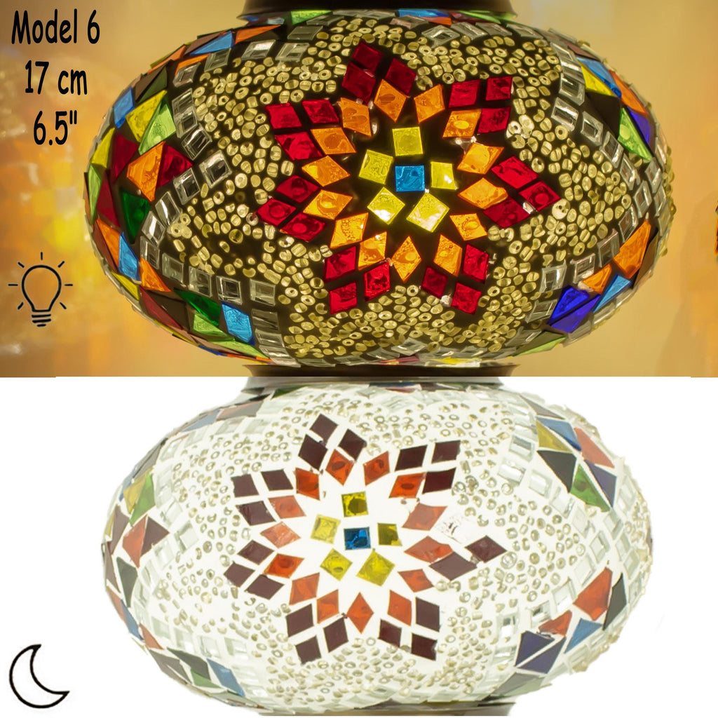 MoslandHome Handmade Turkish Mosaic Glass Globe 6.5in Lamp Shade