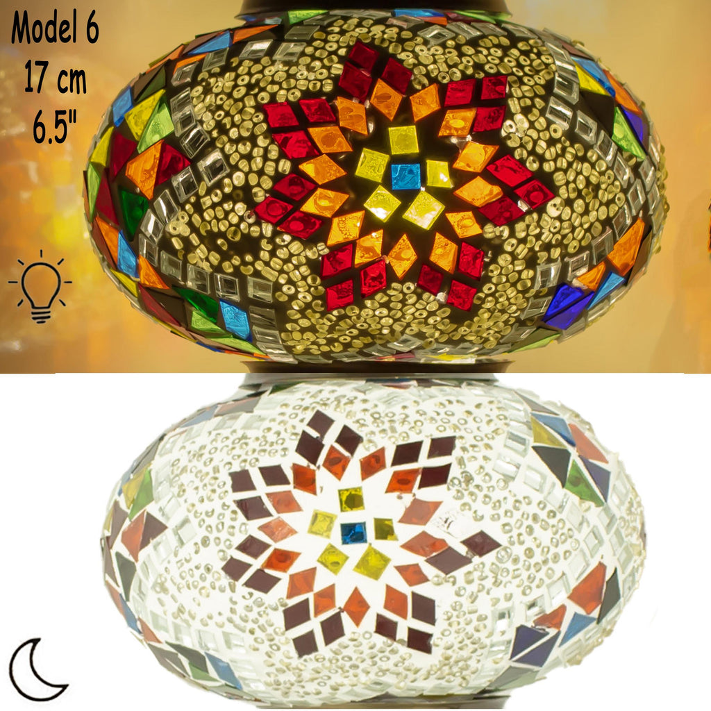 MoslandHome Turkish Mosaic Lamp Glass Replacement Large Globe 6.5in