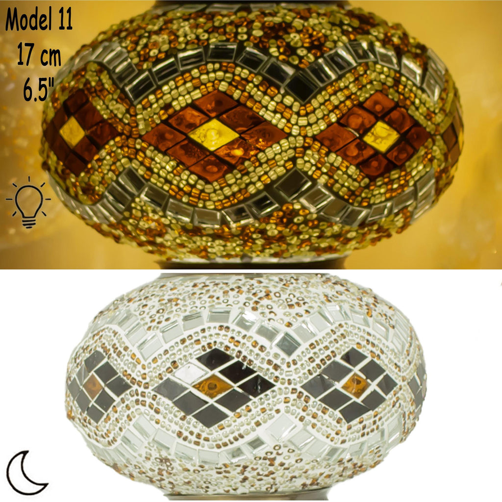 MoslandHome Turkish Mosaic Lamp Glass Replacement Globe 6.5in Handmade