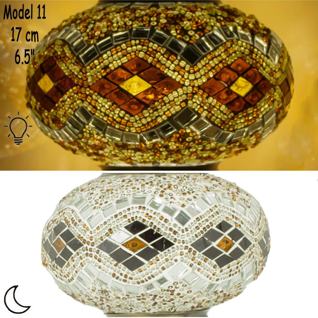 MoslandHome Handmade Turkish Mosaic Glass Lamp Globe 6.5in Replacement Shade
