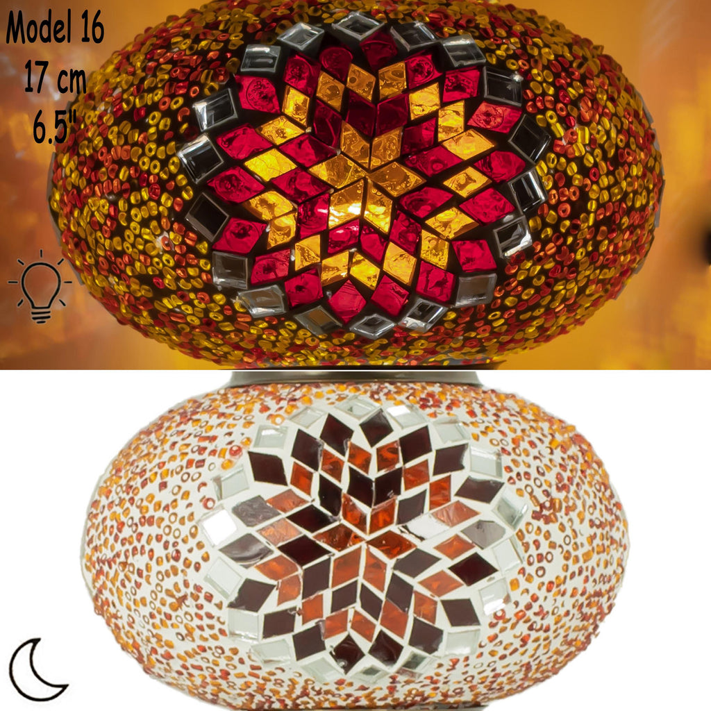 MoslandHome Turkish Mosaic Lamp Glass Globe Replacement 6.5in Handmade