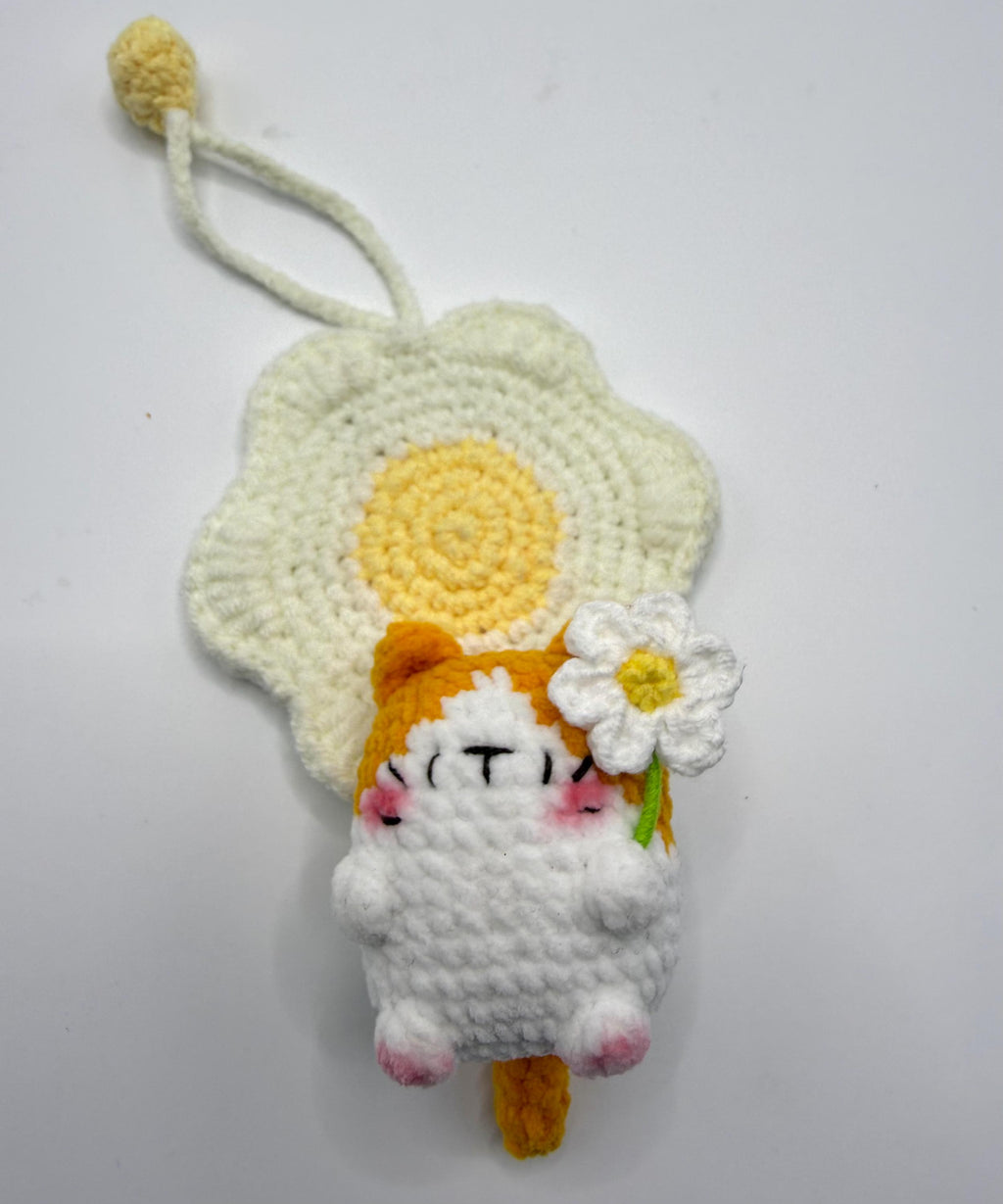 CrochetRecipe Handmade Cat Keychain Bag Charm Flower Siamese