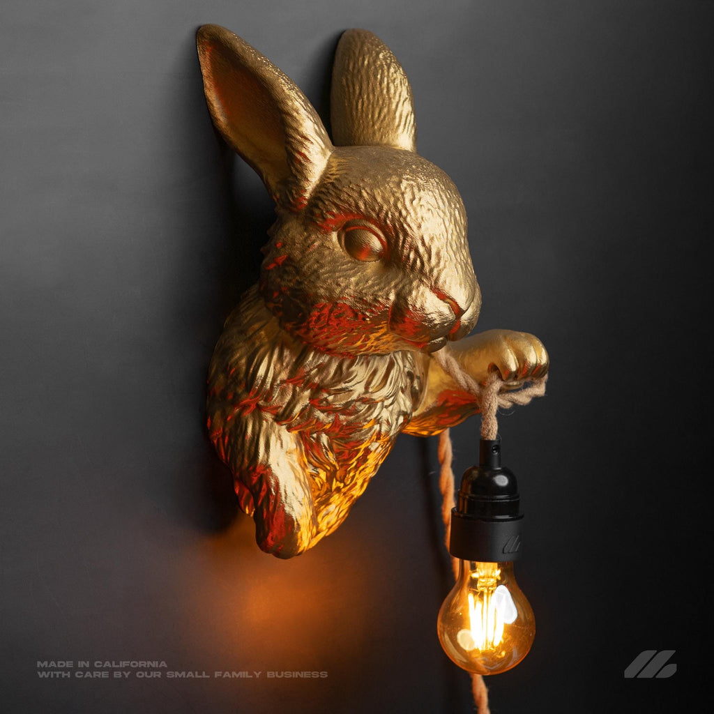 April16studio Gold Rabbit Wall Sconce Woodland Animal Wall Lamp