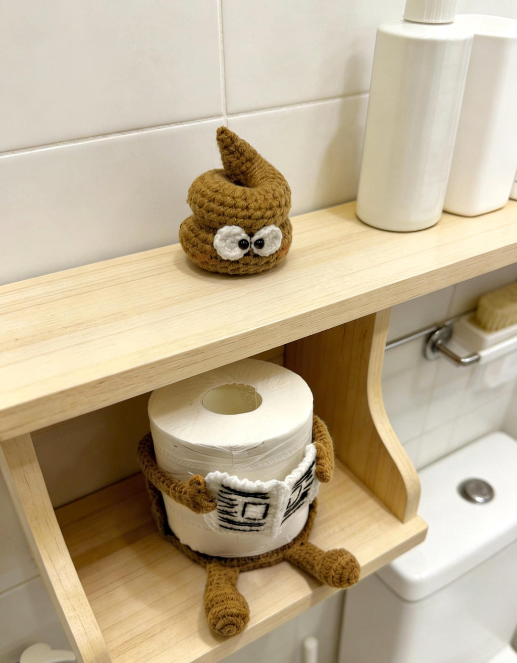 CrochetRecipe Handmade Crochet Toilet Paper Holder Reading Man