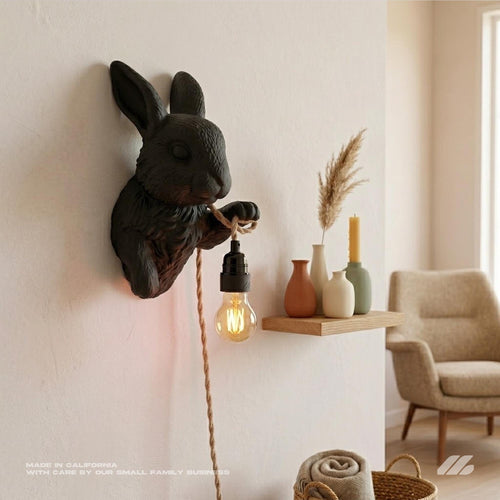 April16studio Bunny Head Wall Lamp Black Rabbit