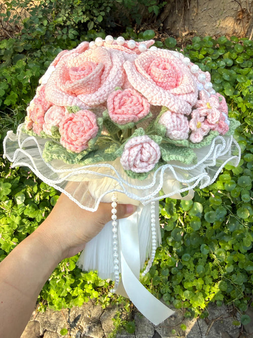 CrochetRecipe Handmade Crochet Wedding Bouquet Blush Pink