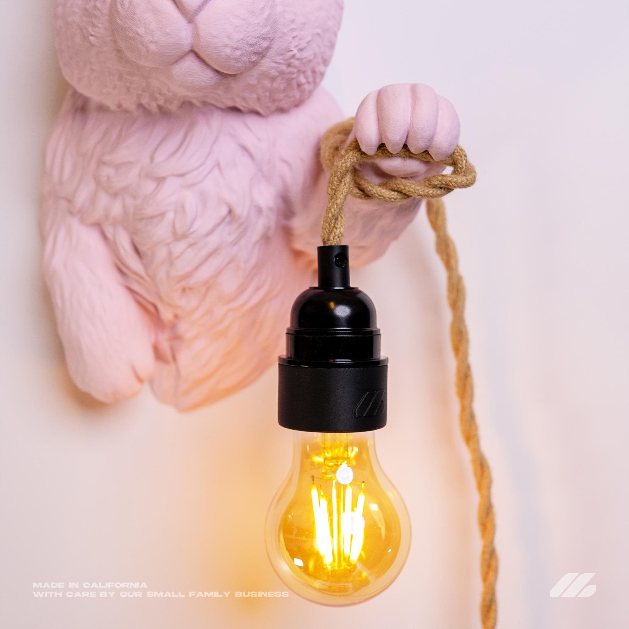 April16studio Bunny Sculpture Sconce Rabbit Wall Lamp 12in Pink