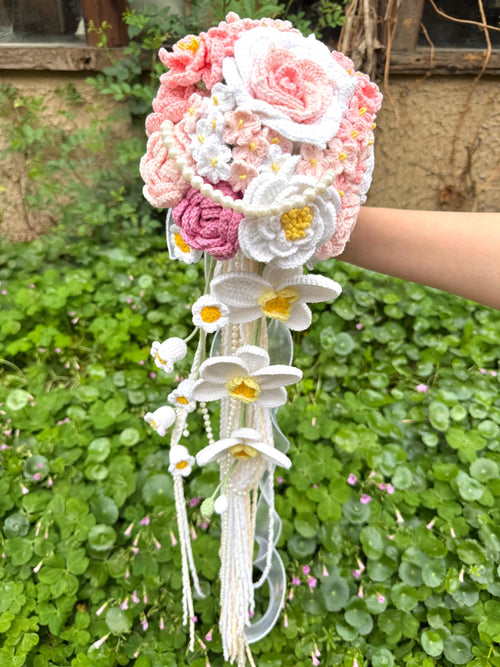 Crochet Blush Pink Wedding Bouquet