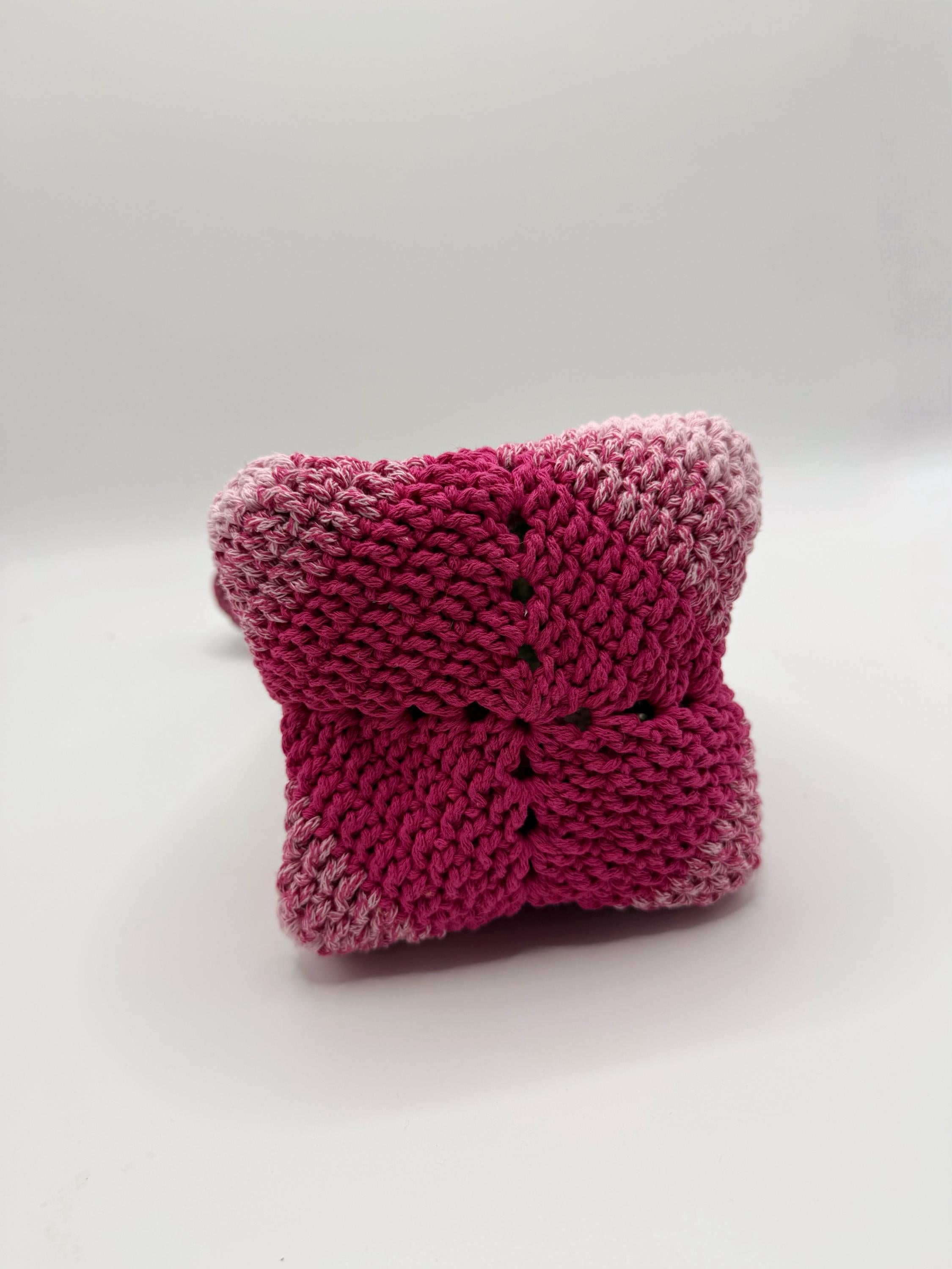 CrochetRecipe Handmade Variegated Crochet Tote Bag Pink
