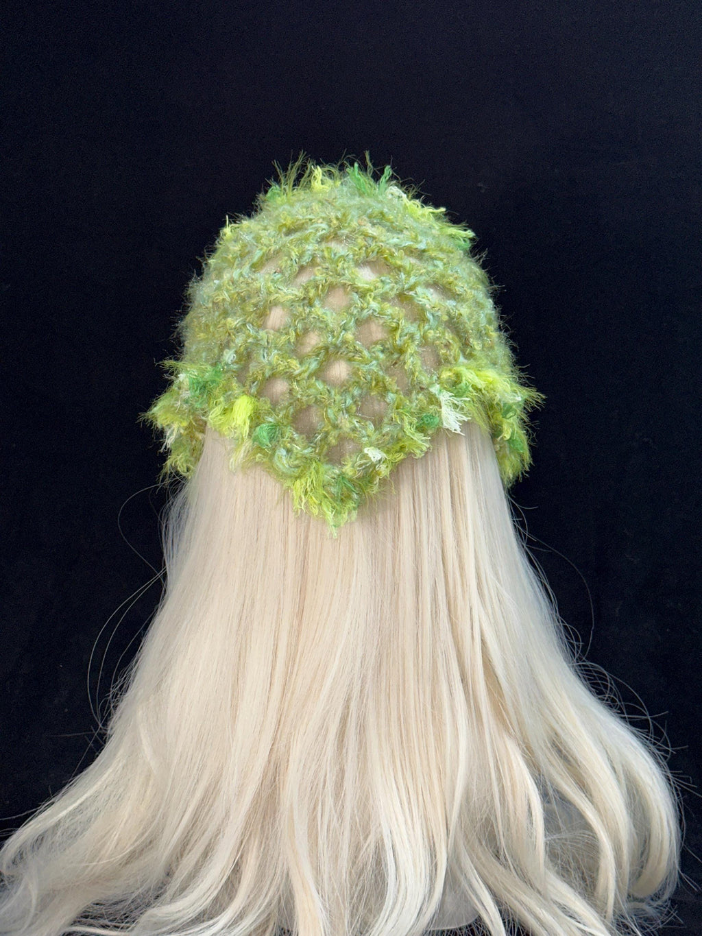 StellarPride Handmade Crochet Headband Y2K Olive Green Boho Hair Bandana