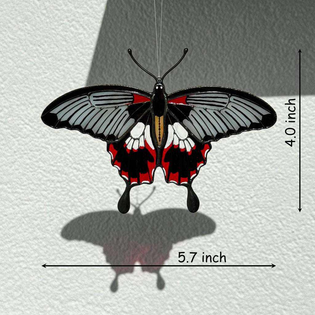 SunStainedGlassUA Asian Swallowtail Butterfly Stained Glass Suncatcher Window Hanging