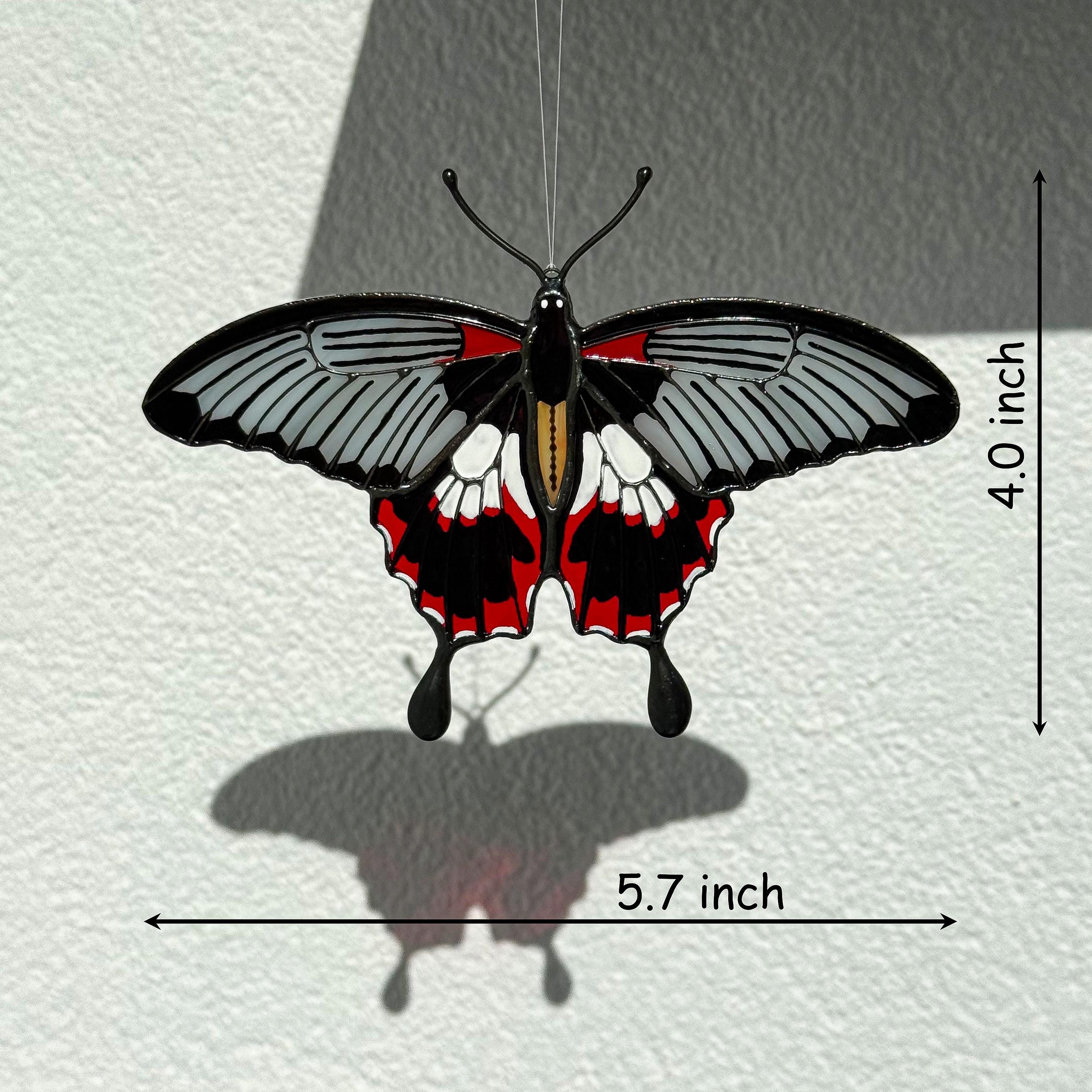 SunStainedGlassUA Asian Swallowtail Butterfly Stained Glass Suncatcher Window Hanging
