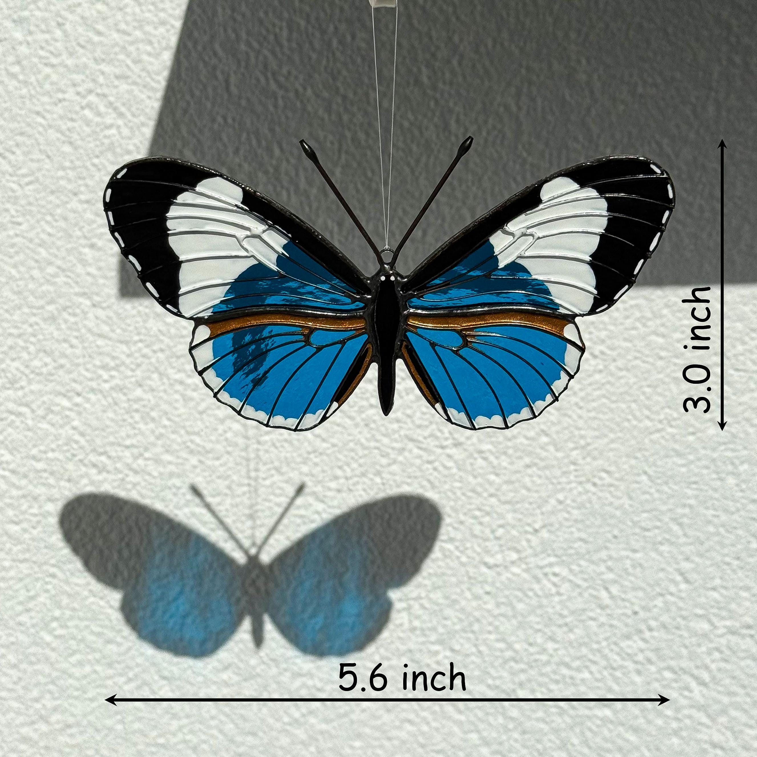 SunStainedGlassUA Sapho Longwing Butterfly Stained Glass Suncatcher Handmade