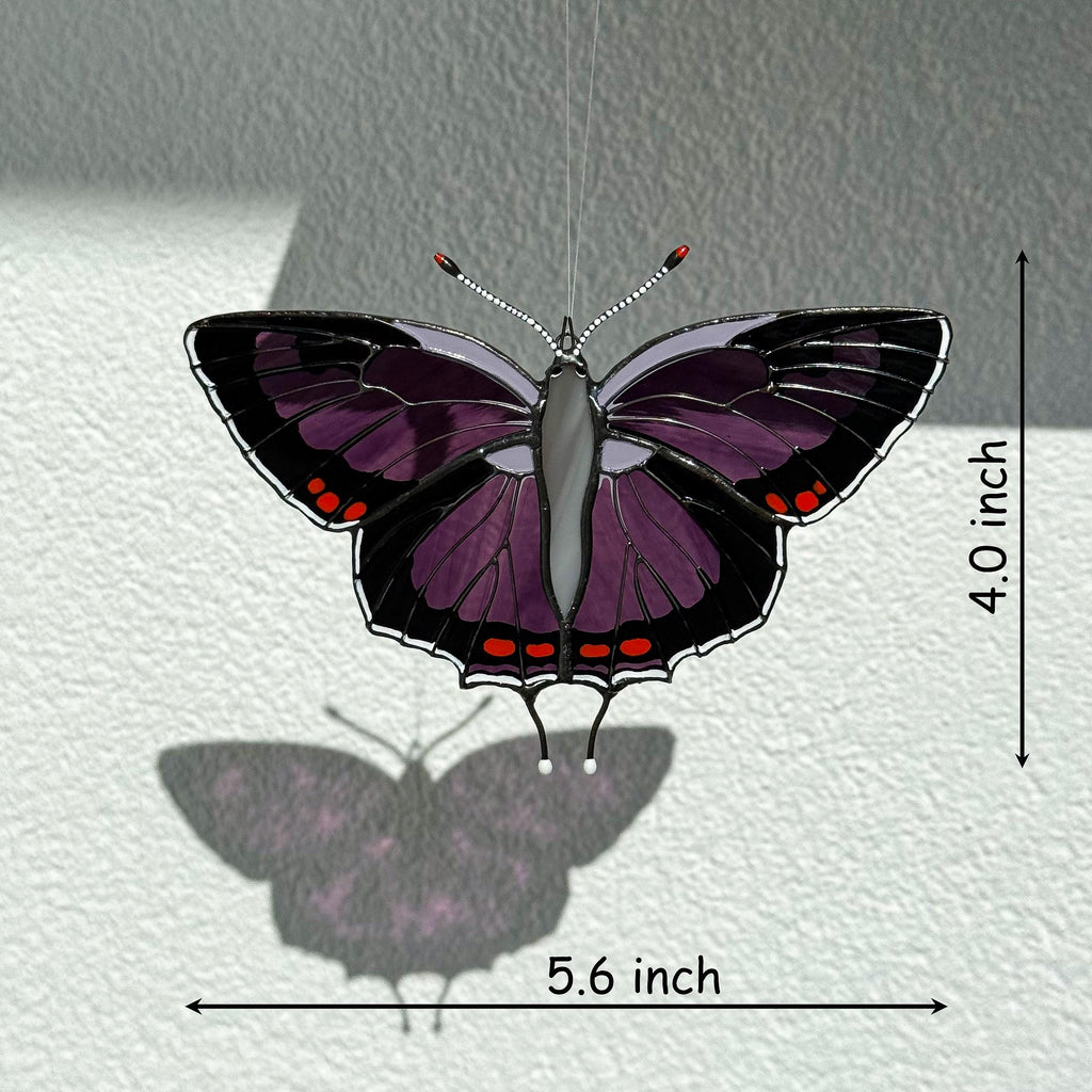 SunStainedGlassUA Colorado Hairstreak Stained Glass Butterfly Suncatcher