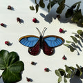 SunStainedGlassUA Blushing Phantom Butterfly Stained Glass Suncatcher Handmade