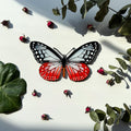 SunStainedGlassUA Hand-Painted Stained Glass Chestnut Tiger Butterfly Suncatcher