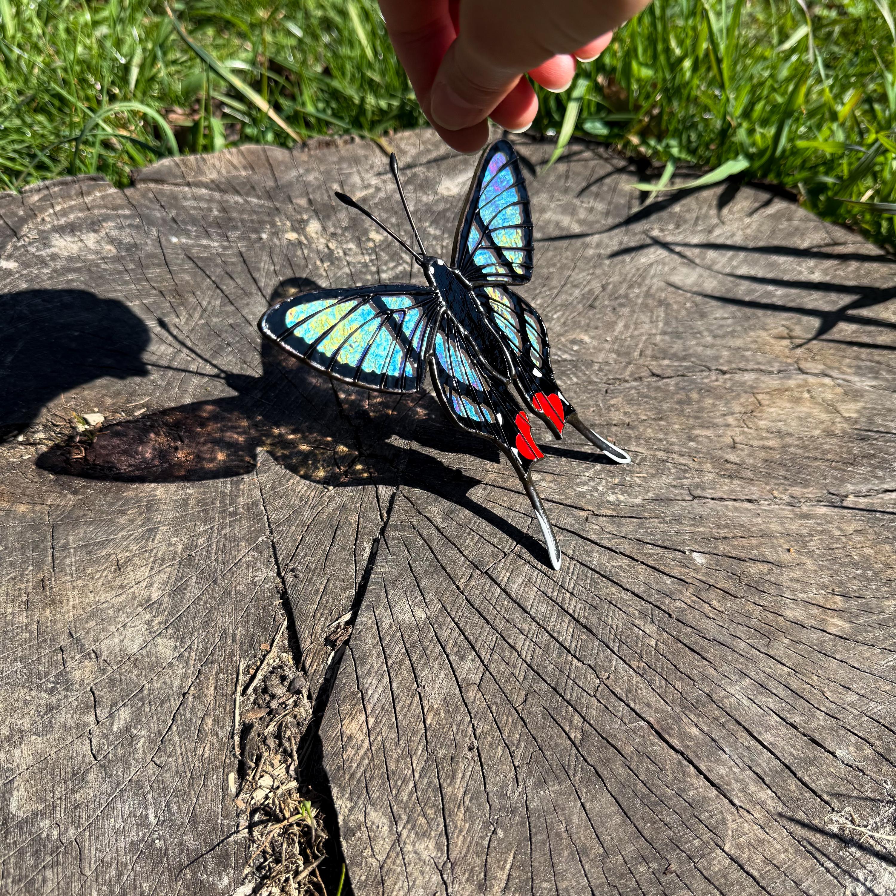 Stained Glass Suncatcher Sylphina Angel Butterfly 5.5in Handmade