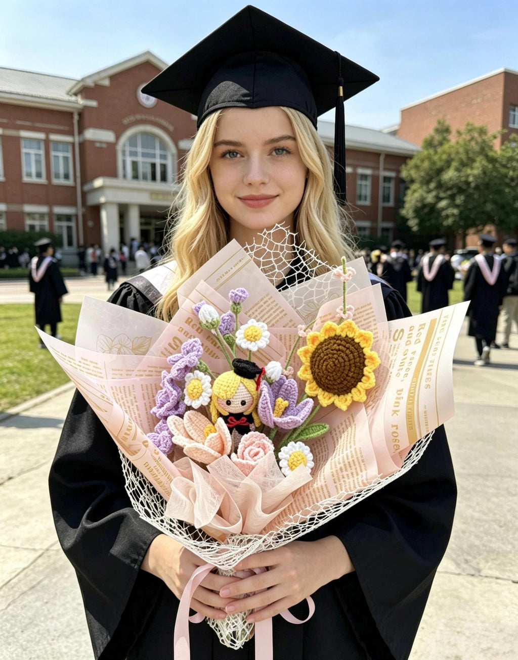 CrochetRecipe Graduation Crochet Flowers Bouquet
