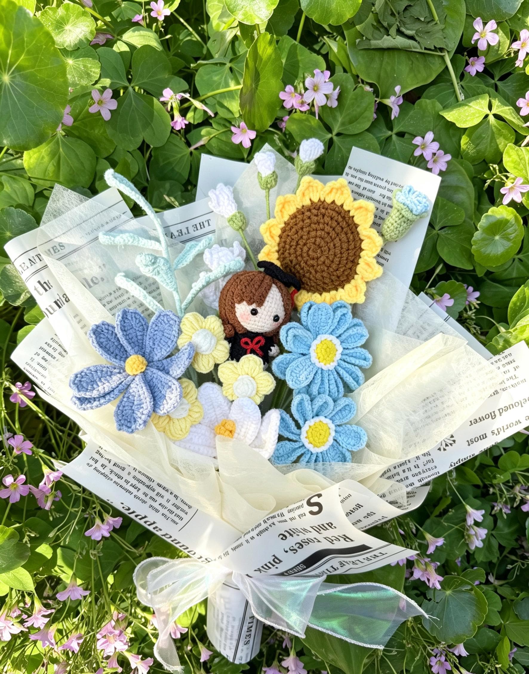 CrochetRecipe Graduation Crochet Flowers Bouquet