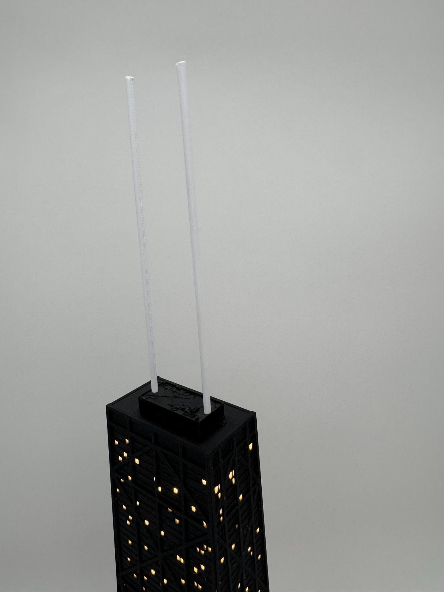 StarsoftheCity John Hancock Center 3D Printed Light Up Model Black