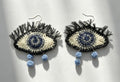 CrochetRecipe Handmade Crochet Dangle Statement Earrings Colorful Flower Star Evil Eye