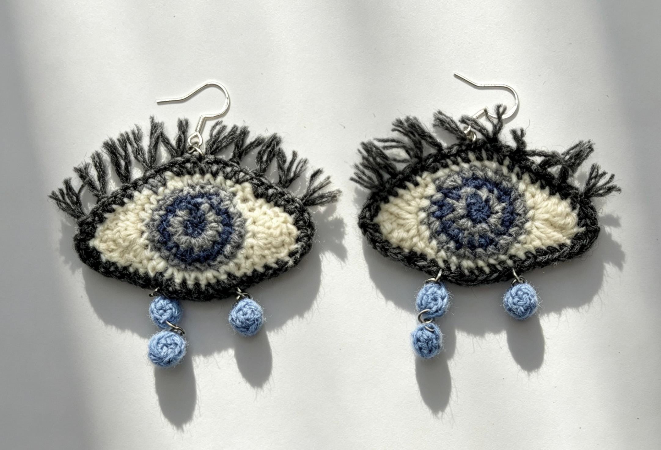 CrochetRecipe Handmade Crochet Dangle Earrings Colorful